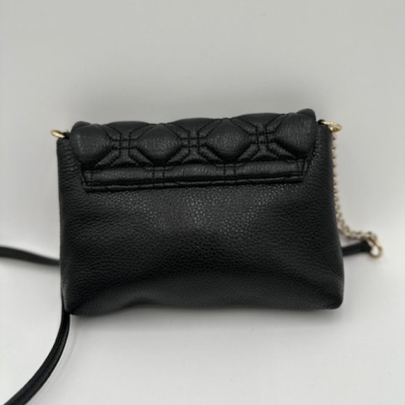 kate spade Black Leather Crossbody, Quilted Flap w/ Turn Lock Closure - Picture 2 of 7